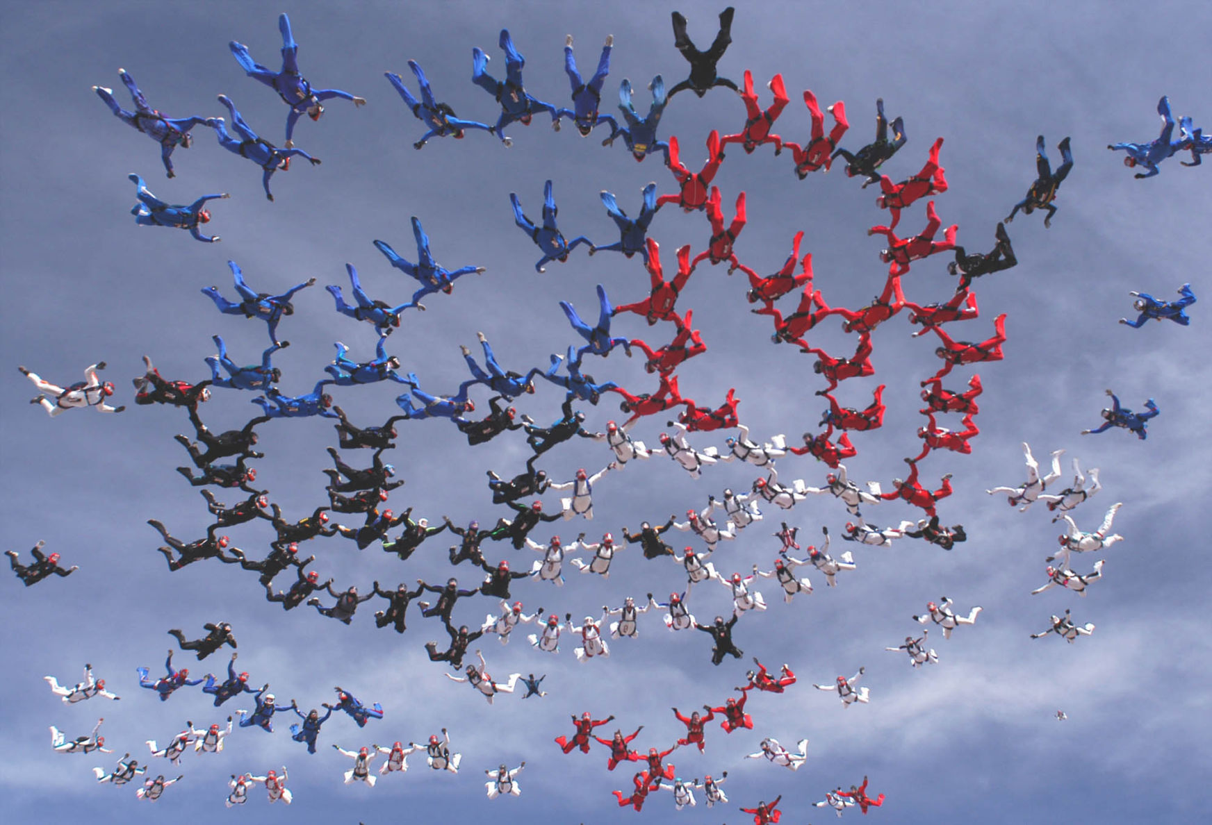 Largest free-flying head-down parachuting formation (female)